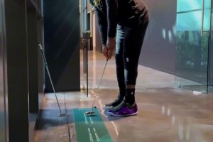 湖人的高尔夫推杆挑战⛳️各位的推杆水平如何呢？
